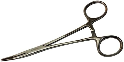 Sandbros Body Piercing Tools Forceps Clamps Tongue Belly Septum Nose Lip Ear Crile Forcep 5.5 Inch CSF Curved