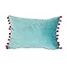 Produktbild DOKOT Kissenbezug Kissenhülle Dekorative Dekokissen Samt Wurfkissenbezüge mit Verstecktem Reißverschluss Pompons für Home Sofa Schlafzimmer Wohnzimmer Auto 12x 20 Inch 30 x 50 cm Helles Türkis