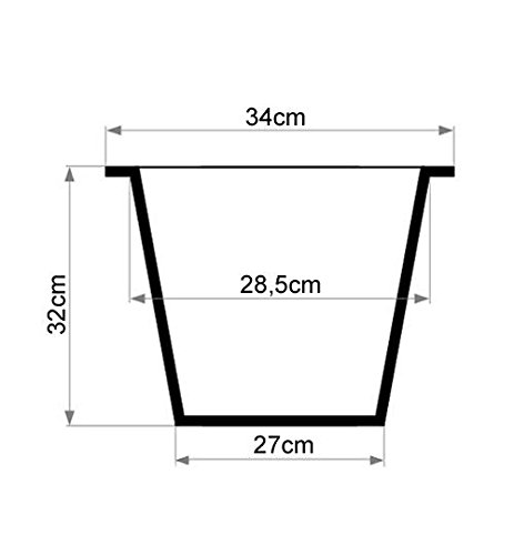 Blumenkübeleinsatz 34x34x32cm mit Bewässerungsset schwarz - 4