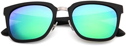 GOUQIN Sunglasses  Color Film Retro Big Box Sunglasses Polarized Driving Sunglasses, Black/Green-Box