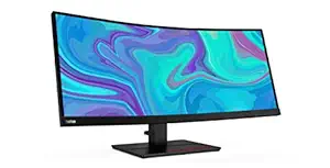 Lenovo ThinkVision 34 inch VA Panel, Ultrawide Curved Monitor, 3440X1440 WQHD Resolution I Height Adjustment and Pivot I USB-C, USB 3.1, HDMI 2.0, DisplayPort 1.2, Headphone/mic Combo connectivity I