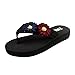 Produktbild BaZhaHei Sommer Elegante Boho Vintage Damen Frauen Mode Zehentrenner Damen Blumen Hause Strand Schuhe Sandalen flip flops Hausschuhe T-Strap Offene Thong Classic Sommerschuhe (40, Blau)
