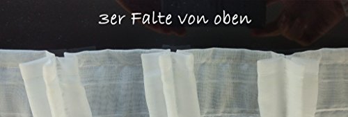 Maßgeschneiderte weiße Voile Store Gardine, inklusive Blei und Automatik Faltenband 1:2,5, 3er Falte, Vorhang nach Maß, Höhe 90 – 295 cm (235x700cm/HxB) - 4