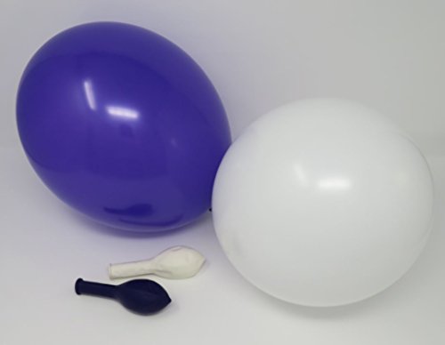 100 Luftballons je 50 royal lila & weiß Qualitätsballons 27 cm Ø (Standardgröße B85)