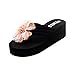 Produktbild YEARNLY Damen Sommer blumen, Zehenkeile, Flip-Flops, Sandalen, Strandschuhe, Hausschuhe Rosa, Grau, Lila, Wein, Marine, Hellblau 36-41