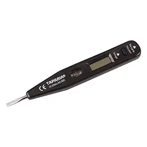 Taparia MDTN82 Plastic Digital Tester with LCD Display and Neon Bulb (Black)