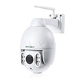 Klare Nachtsicht und Wasserdicht: Verbesserte Nachtsicht mit 6 LED-IR-Lichtern, um bei schwachem Licht eine erstaunliche 60-m-Nachtsichtweite zu erzielen und atemberaubendes 1080p-Full-HD-Video aufzunehmen. Das wetterfeste Design mit IP66 Wasserdichtigkeit macht diese Außenkamera robust genug für den Außeneinsatz und eignet sich für große Bereiche wie Parkplätze, Garagen, Hinterhof, Vorgarten usw.