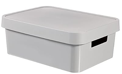 Curver 04752-099-00 Infinity Boîte à Rangement avec Couvercle Plastique Gris Clair 36,3 x 27 x 22,2 cm 11 L