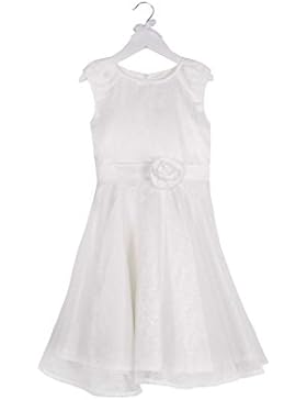 Kommunion Blumenmädchen Festliches Kleid von Eisend mit feinem Muster, ivory