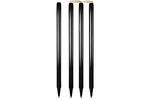 TT Wooden Cricket Stumps Black Color (Set of Four) Two Balls