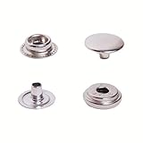 druckknöpfe silberfarbig hohe Verschlusskraft (Ringfederverschluss) - besonders geeignet für stabile Stoffe, Jacken, Leder, Taschen, Rucksäcke und Planen