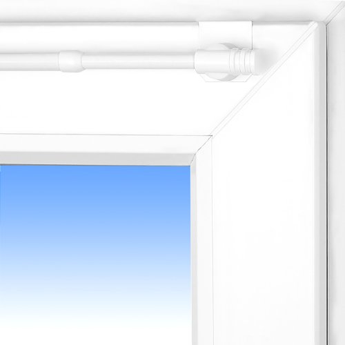 Gardinenstange „Basic“ Fix-Klick 75-110cm ausziehbar Weiß Klemmstange Spannfix Universal - 2