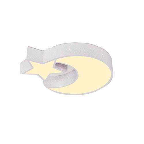 Yixing Lámpara de Techo led Dormitorio de los niños lámpara de la habitación de los niños lámpara de Ojo de jardín de Infancia Star Moon Macaron Dibujos Animados Luces con Control Remoto,White