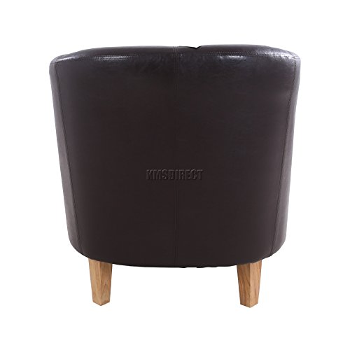 FoxHunter Faux Leather Tub Chair Armchair Dining Living Room Lounge Office Modern Furniture Brown New