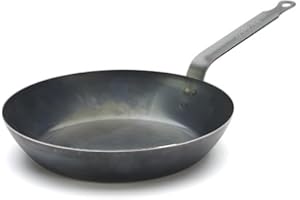 De Buyer - Poêle ronde LA LYONNAISE en tôle d'acier bleuie - Diamètre 24 cm -, Bleu