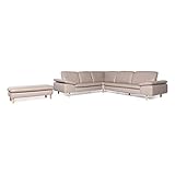 Minimale Gebrauchsspuren Willi Schillig Designer Leder Sofa Garnitur Beige Ecksofa Hocker #8948