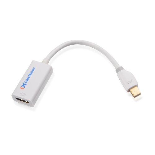 Cable Matters® Gold überzogene Mini Displayport (Thunderbolt™ Port kompatibel) auf HDMI Mann zum weiblichen Adapter in Weiß