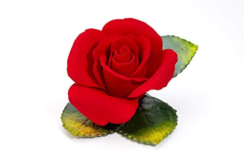 Rote Rose Medium Dolly Aus Porzellan, Hergestellt In Italien Von Unionporcelain Mit Eingetragene Marke Napoleon, Handwerksprodukt, Made In Italy