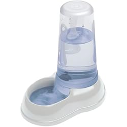 Feplast 71968099W2 Dispensador de Comida O Agua para Perros y Gatos Azimut 600, Depósito de Plástico Transparente, Base Antideslizante, 12.5 x 19 x 19.5 Cm - 0.6 L Blanco