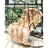 HLZDH Peau de Mouton synthétique,Cozy Sensation comme véritable Laine Tapis en Fourrure synthétique, Man-Made Luxe Laine Tapis de Canapé Coussin (50 X 150 CM, Rectangle Brown)