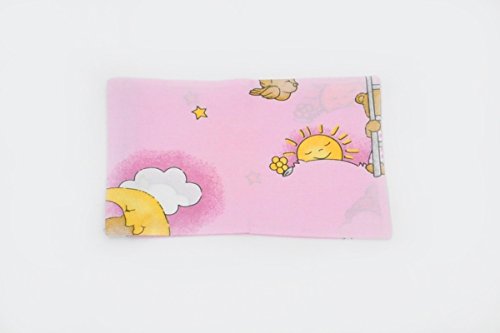 Pram, cot, crib PILLOWCASE approx. 25x35cm, nursery bedding, toddler, baby (pattern: bears in heaven_pink)