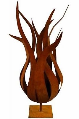 Rost Blume Feuerblume 40 cm Schale Deko Dekoration AUF PLATTE
