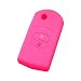 Produktbild RotSale® 1x Rosa Schlüsselhülle Autoschlüssel MAZDA 2 Tasten Etui Silikon Schutzhülle Tasche Gehäuse Fernbedingung Klappschlüssel