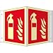 Produktbild Winkelschild Feuerlöscher HIGHLIGHT, Leuchtdichte: 52 mcd/m² gemäß ASR A1.3/ DIN 7010 PVC 20 x 20 cm (Brandschutz) wetterfest