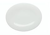 Offcial ALESSI KU Piatto ovale da portata, 36 cm, colore: bianco, meraviglioso, in porcellana di alta qualità, accessorio da cucina