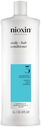 Nioxin Sistema 3 Scalp + Hair Conditioner - Balsamo Fortificante per Capelli Danneggiati con Assottigliamento Lieve - Con Biotina e Niacinamide (1L)