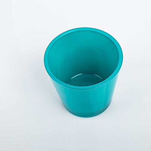 Set 2 x Blumentopf / Teelichtglas RANA, petrol, 13 cm, Ø 14 cm – Orchideentopf / Windlichtsglas – INNA Glas - 2