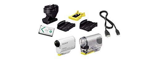 Sony Action Cam-HDR-AS100V - Action camera - mountable - High Definition - 13.5 Mpix - Carl Zeiss - flash card - Wi-Fi - underwater up to 60m - white(HDR-AS100V)