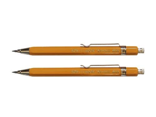 KOH-I-NOOR Mechanical Pencil Is Metal Case Pencils Brief To 2er Set 2 mm Mine - Colour: Yellow