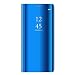 Produktbild Caler Kompatibel mit/Ersatz für Hülle Xiaomi Redmi Note 6 Pro Hülle Spiegel Cover Clear View Case Flip Schutzhülle handyhülle handyhuelle etui huelle Flip metallic Frau schal mit Tasche (Blau)