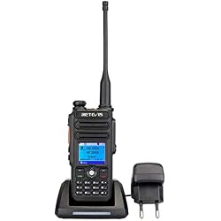 Retevis RT82 DMR Talkie Walkie Numérique Dual Bande 5W 3000 Canaux Radio Amateur IP67 Imperméable DTMF Fonction Enregistrement Compatible avec Motorobo Tier I et II (Noir)