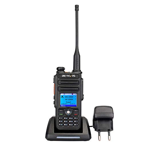 Retevis RT82 DMR Talkie Walkie Numérique Dual Bande 5W 3000 Canaux Radio Amateur IP67 Imperméable DTMF Fonction Enregistrement Compatible avec Motorobo Tier I et II (Noir)