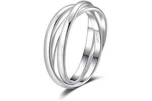 SILBERTALE Pierścionek ze srebra próby 925, pleciony skręcony węzeł, 3 pierścienie, srebro próby 925, pierścionek damski, 3 w 1, anxiety relief Fidget obrotowy