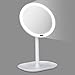 Produktbild eSky24 LED-Kosmetikspiegel, runde Schminkspiegel Standspiegel Rasierspiegel mit LED-Ring Tageslicht und Sensor, 7-fache Vergrößerung und 360° Schwenkbar Rund, Weiß