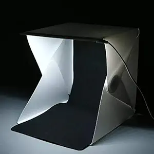 SATYAM KRAFT 1 Piece of Mini Photo Studio Box Light Tent Kit for Product Photoshoot, Photography and DIY, White and Black Backdrops with 20 LED Lights, 20 cm