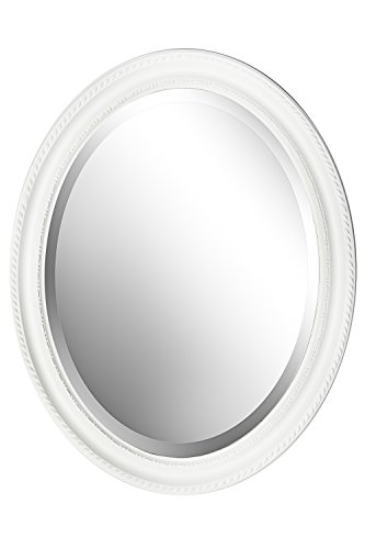 Spiegel Wandspiegel oval antik weiß MIA 47 x 37 cm