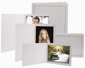 Neil Enterprises Inc. 6" x 4" Traditional Gray Marble Photo Folders - Pack of 100