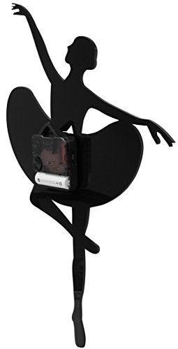 VENKON – Wanduhr „Tanzende Zeit“ in Form einer Ballerina Figur im klassischen Sprung - 8