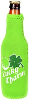 Hat Trick Openers Bottle Cooly Combo with Attached Lucky Charm Logo and Magnetic Ball Marker, Green Neoprene