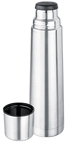 Isosteel VA-9554 Vakuum-Isolierflasche aus 18/8 Edelstahl mit einem Schraubverschluss und Trinkbecher, 0,9 L - 2