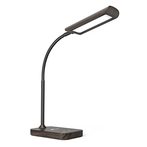Preisvergleich Produktbild TaoTronics LED Schreibtischlampe Flexible Schwanenhals Tischlampe 7W 5 Farbtemperaturen mit 7 Helligkeitsstufen Berührungssteuerung Speicherfunktion