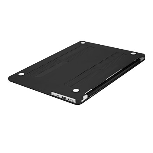 kwmobile 3in1 Set: Crystal Hülle für Apple MacBook Air 13″ (Modelle ab Mitte 2011) Hard Case – transparente 2-teilige Schutzhülle Cover Tasche in Schwarz + 12er Staubschutz-Set + Keyboard Skin Tastaturschutz - 4