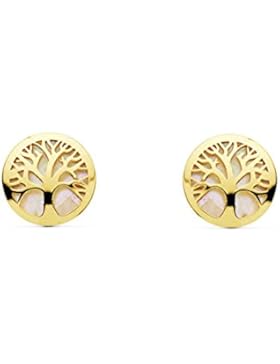 Damen & Kinder Baum des Lebens Ohrstecker - Gelbgold 9 Karat (375)