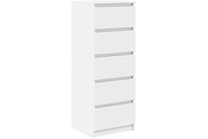 vidaXL Aparador con cajones Blanco 37,5x35x99 cm Madera de ingeniería, Armario de Almacenamiento, Mueble aparador, Mueble de Pasillo, Mueble Buffet