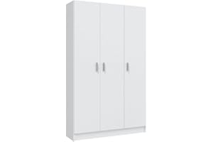 Mobelcenter - Armario Multiusos 3 Puertas - Armario Auxiliar con Escobero - Acabado Color Blanco - Medidas: Ancho: 109 cm x Fondo: 37 cm x Alto: 180 cm - (1232)