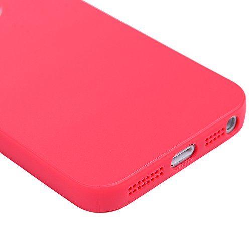 Funda iPhone SE  iPhone 5S Carcasa Silicona Gel Mate   Vidrio Templado Protector de Pantalla - Mavis s Diary Case Ultra Delgado TPU Goma Flexible Cover para iPhone 5 5S SE - rojo